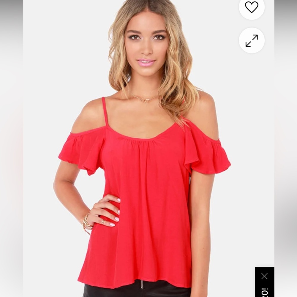 Lulu's Vibrant Red Off The Shoulder Blouse